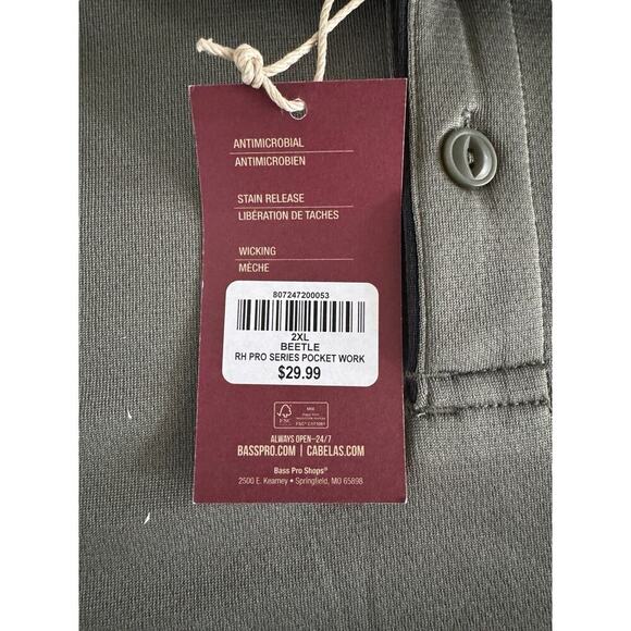 NWT RedHead Pro Series Pocket Polo for Men 2XL Short Sleeve Performance Golf - Picture 7 of 9